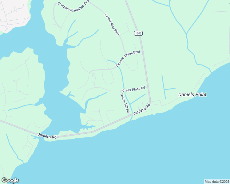 map of restaurants, bars, coffee shops, grocery stores, and more near 127 Creek Place Road in Oriental