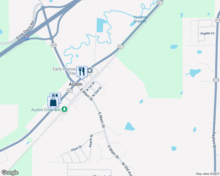 map of restaurants, bars, coffee shops, grocery stores, and more near 204 Allison Street in Austin