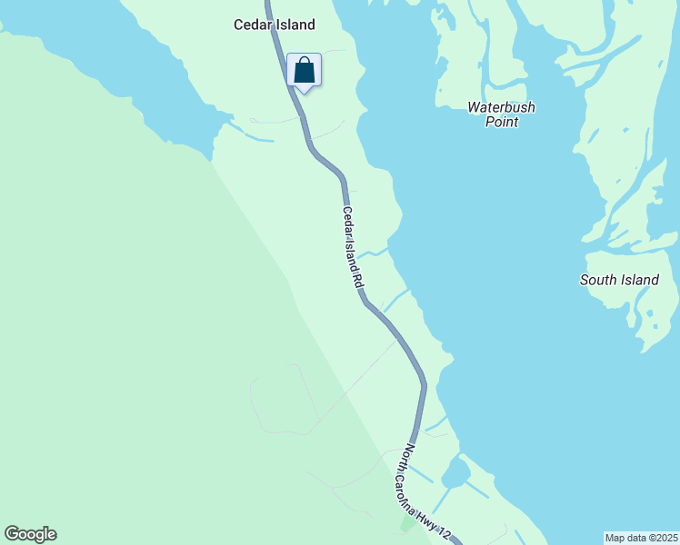 map of restaurants, bars, coffee shops, grocery stores, and more near 3019 Cedar Island Road in Cedar Island