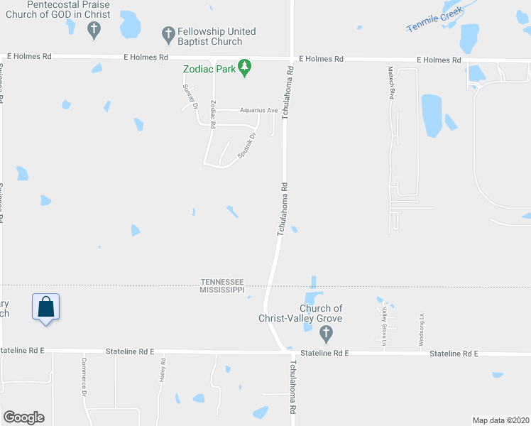 map of restaurants, bars, coffee shops, grocery stores, and more near 5501 Tchulahoma Road in Memphis