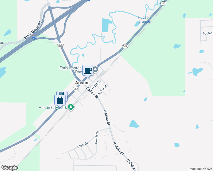 map of restaurants, bars, coffee shops, grocery stores, and more near 204 Allison Street in Austin