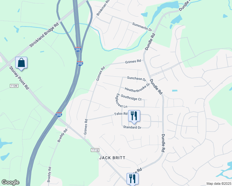 map of restaurants, bars, coffee shops, grocery stores, and more near 2924 Eaglecrest Lane in Fayetteville