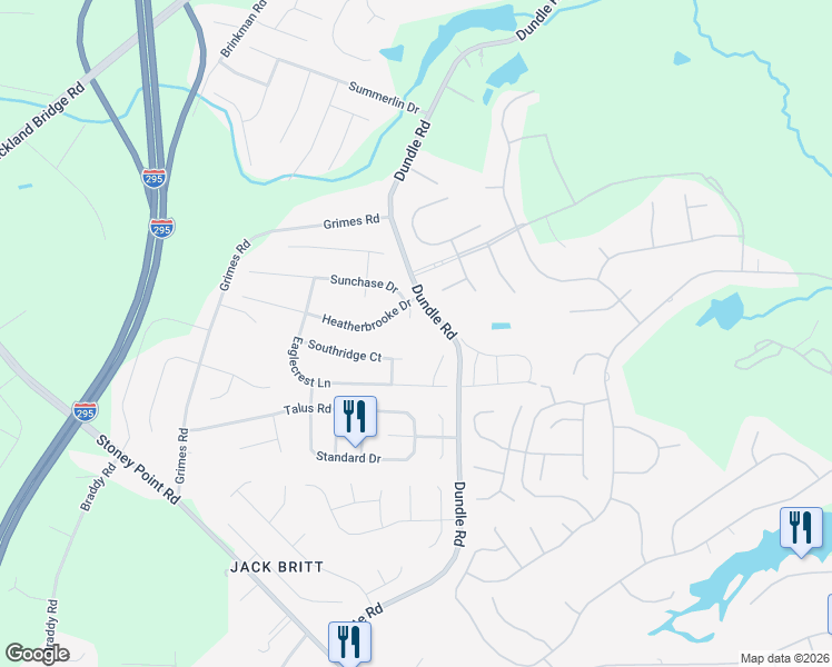 map of restaurants, bars, coffee shops, grocery stores, and more near 3208 Dove Hunter Circle in Fayetteville