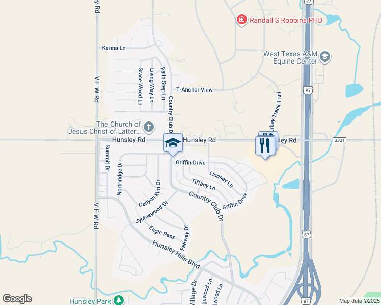 map of restaurants, bars, coffee shops, grocery stores, and more near 80 Hunsley Road in Canyon