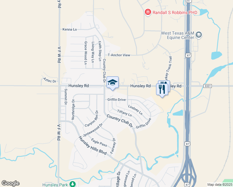 map of restaurants, bars, coffee shops, grocery stores, and more near 80 Hunsley Road in Canyon