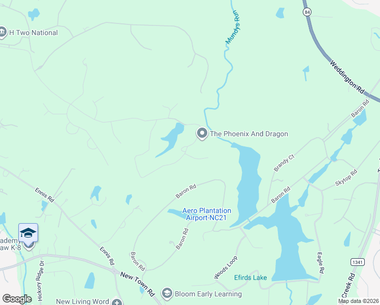 map of restaurants, bars, coffee shops, grocery stores, and more near 623 Lochaven Road in Waxhaw