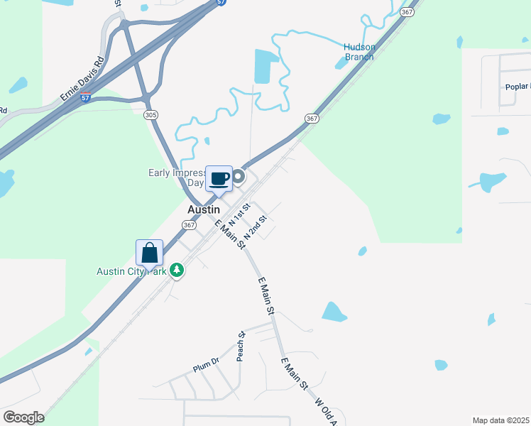 map of restaurants, bars, coffee shops, grocery stores, and more near 207 North 2nd Street in Austin