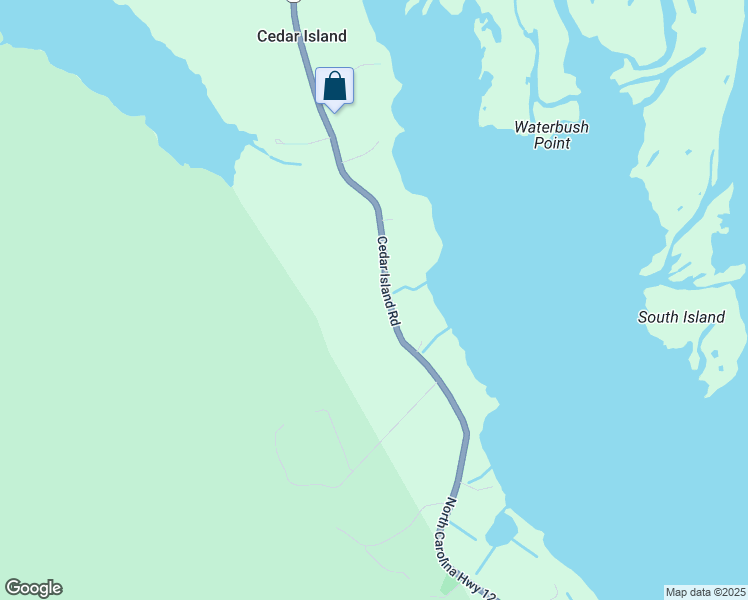 map of restaurants, bars, coffee shops, grocery stores, and more near 3027 Cedar Island Road in Cedar Island