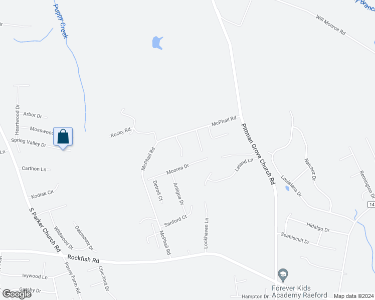 map of restaurants, bars, coffee shops, grocery stores, and more near 115 Norris Court in Raeford