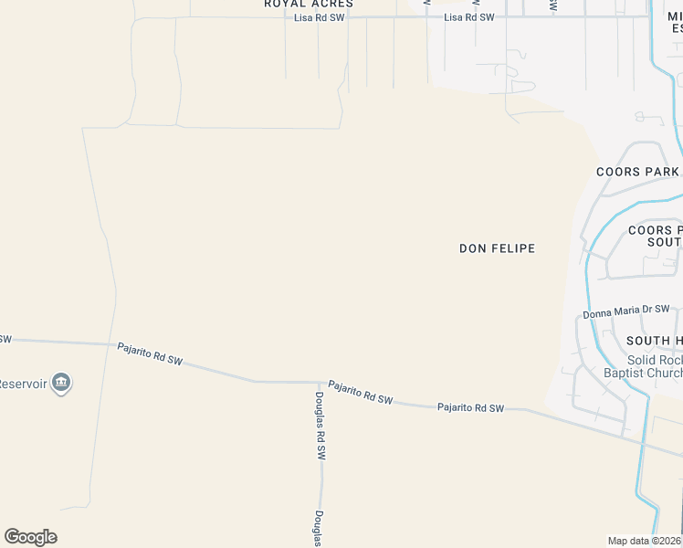 map of restaurants, bars, coffee shops, grocery stores, and more near Pajarito Road Southwest in Albuquerque