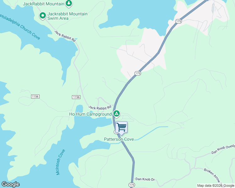 map of restaurants, bars, coffee shops, grocery stores, and more near 3266 Highway 175 in Hayesville