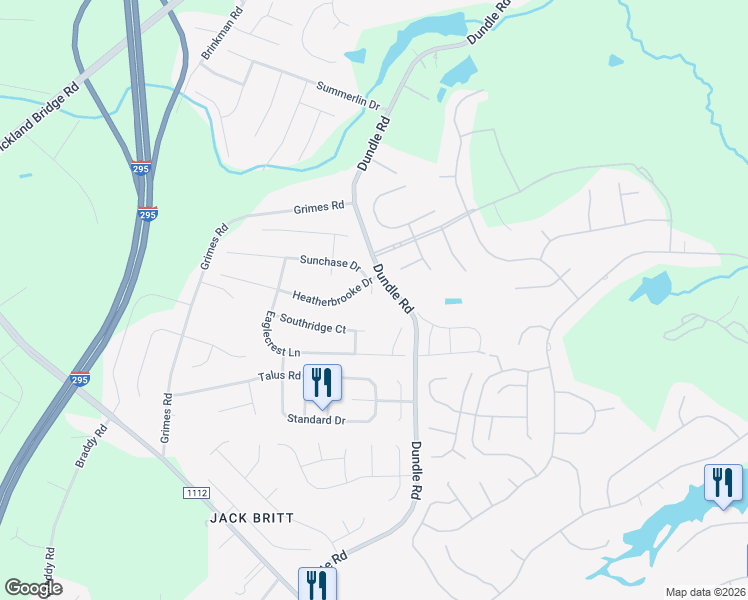map of restaurants, bars, coffee shops, grocery stores, and more near 3500 Sunchase Court in Fayetteville