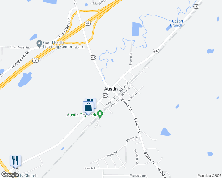 map of restaurants, bars, coffee shops, grocery stores, and more near in Austin