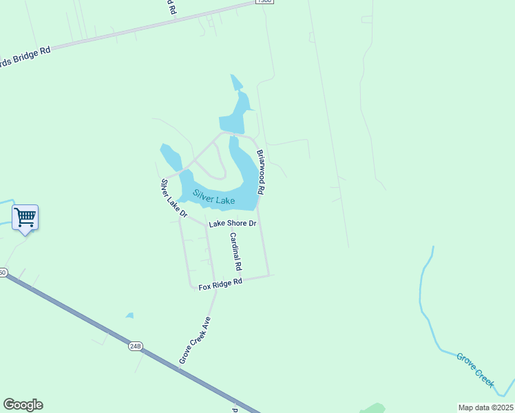 map of restaurants, bars, coffee shops, grocery stores, and more near Briarwood Road in Warsaw