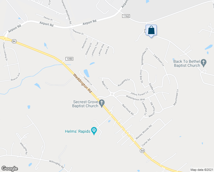 map of restaurants, bars, coffee shops, grocery stores, and more near 4612 Maho Lane in Monroe