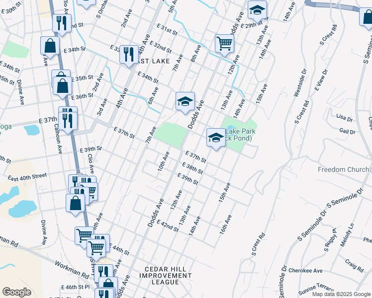 map of restaurants, bars, coffee shops, grocery stores, and more near in Chattanooga