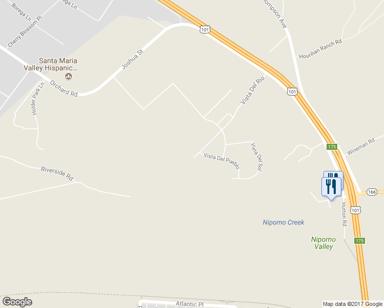 map of restaurants, bars, coffee shops, grocery stores, and more near 860 Vista Del Rio in Nipomo