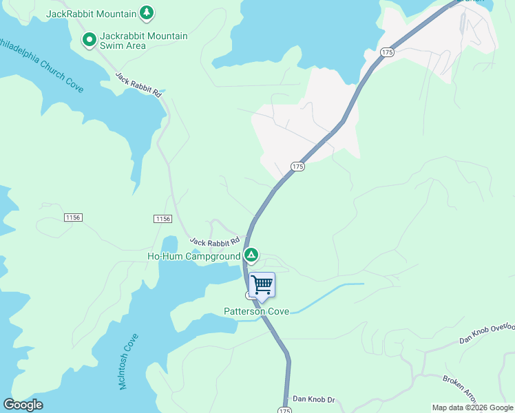 map of restaurants, bars, coffee shops, grocery stores, and more near 3266 North Carolina 175 in Hayesville