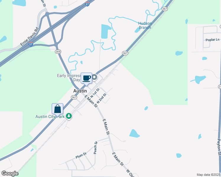 map of restaurants, bars, coffee shops, grocery stores, and more near 207 North 2nd Street in Austin