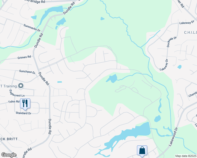 map of restaurants, bars, coffee shops, grocery stores, and more near 6777 Surrey Road in Fayetteville