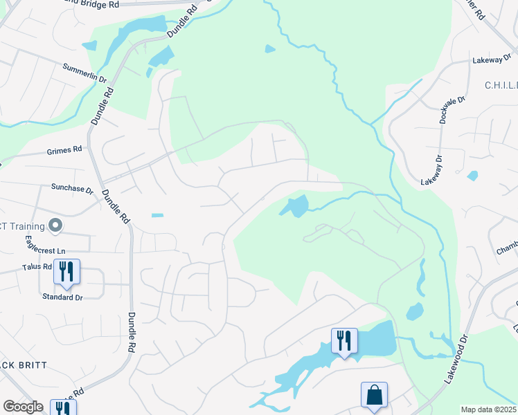 map of restaurants, bars, coffee shops, grocery stores, and more near 6777 Surrey Road in Fayetteville