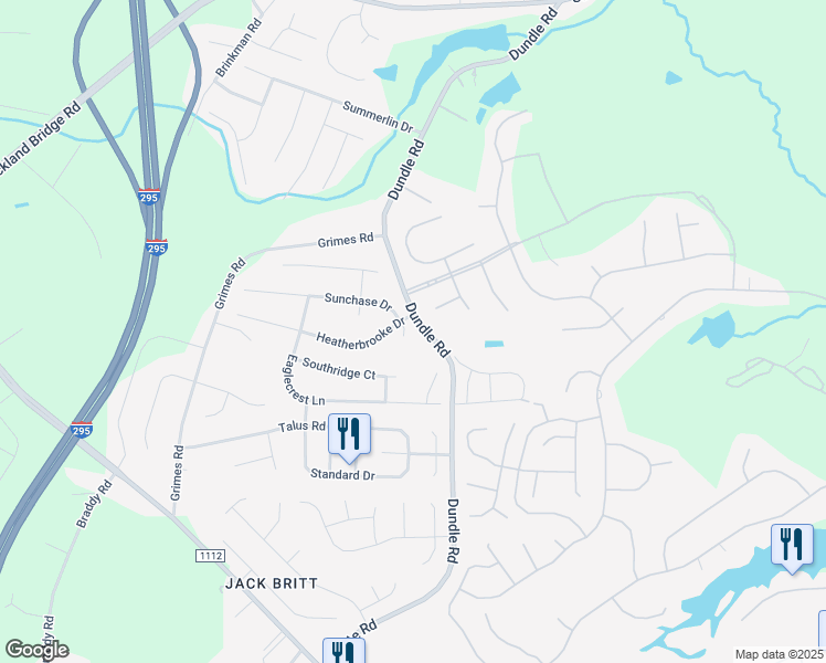map of restaurants, bars, coffee shops, grocery stores, and more near 3508 Sunchase Court in Fayetteville