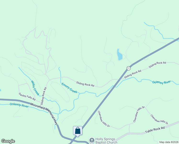 map of restaurants, bars, coffee shops, grocery stores, and more near 121 Falcon Crest Way in Pickens