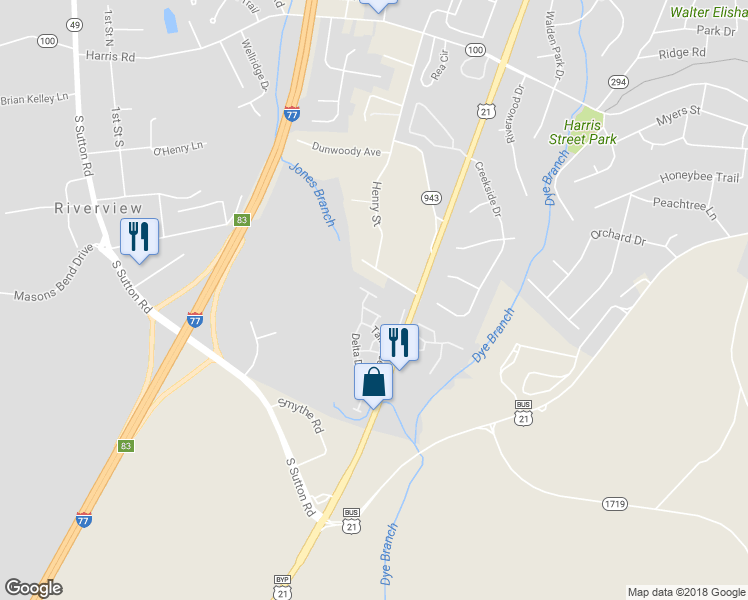 map of restaurants, bars, coffee shops, grocery stores, and more near 1022 Silver Springs Road in Fort Mill