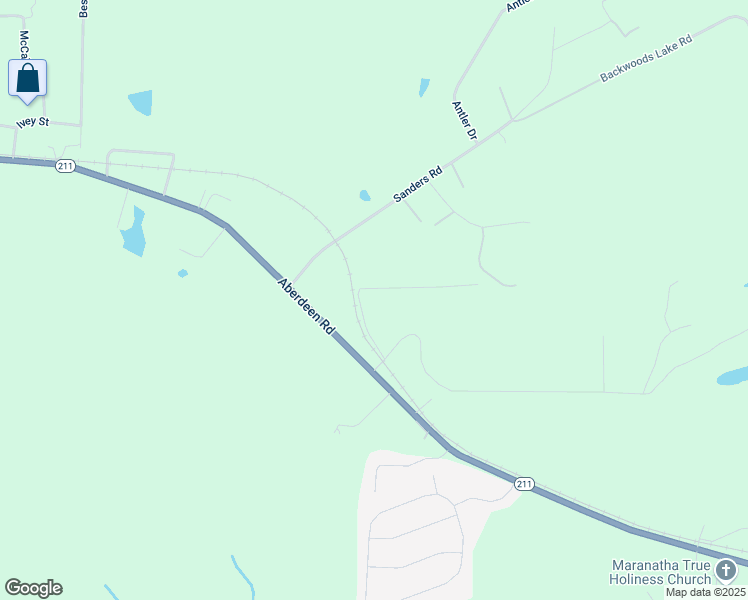 map of restaurants, bars, coffee shops, grocery stores, and more near 350 Faith Road in Raeford