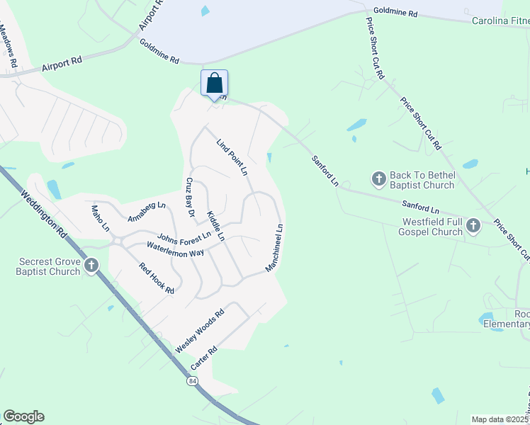 map of restaurants, bars, coffee shops, grocery stores, and more near 413 Lind Point Lane in Monroe