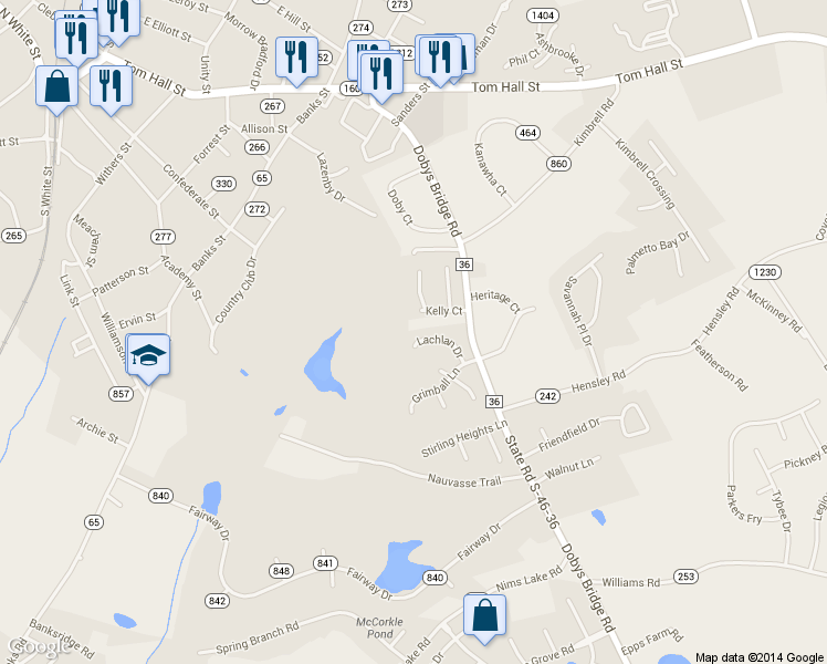 map of restaurants, bars, coffee shops, grocery stores, and more near 120 Lachlan Dr in Fort Mill