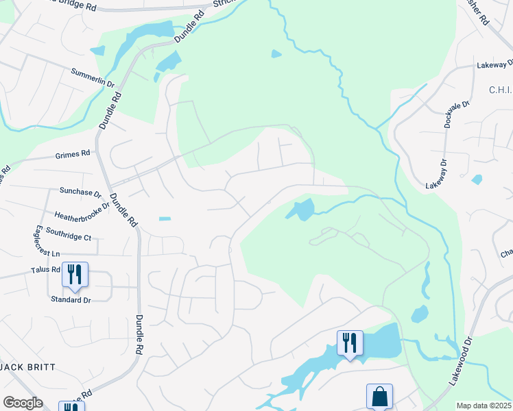 map of restaurants, bars, coffee shops, grocery stores, and more near 6780 Surrey Road in Fayetteville