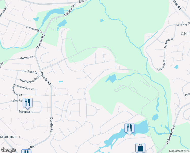 map of restaurants, bars, coffee shops, grocery stores, and more near 6780 Surrey Road in Fayetteville