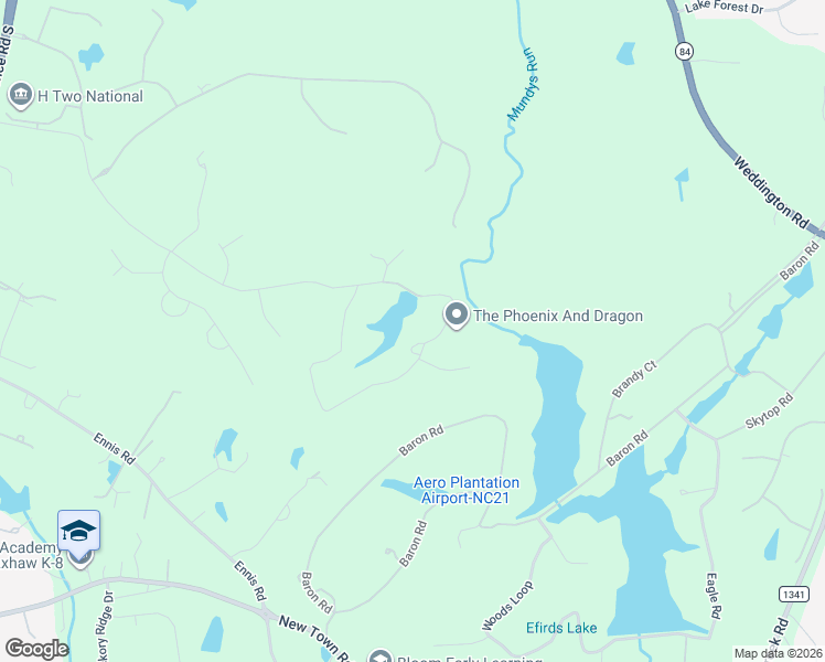 map of restaurants, bars, coffee shops, grocery stores, and more near 630 Lochaven Road in Waxhaw
