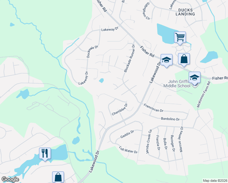 map of restaurants, bars, coffee shops, grocery stores, and more near 2933 Bargemaster Drive in Fayetteville