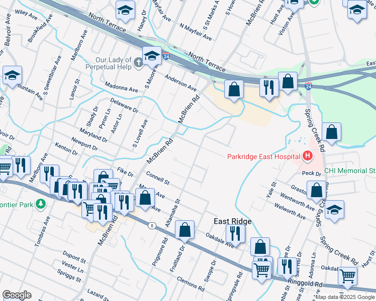 map of restaurants, bars, coffee shops, grocery stores, and more near 1115 Altamaha Street in Chattanooga