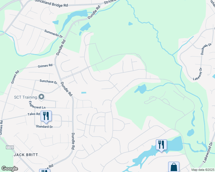 map of restaurants, bars, coffee shops, grocery stores, and more near 3310 King James Lane in Fayetteville