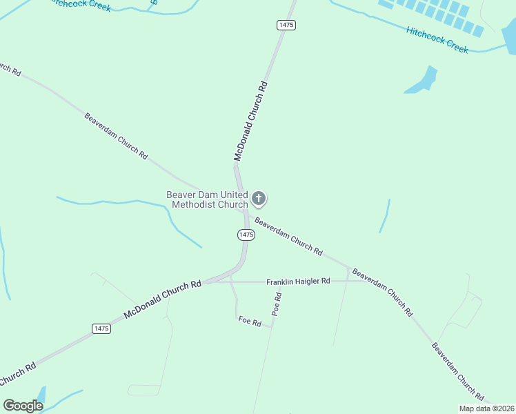 map of restaurants, bars, coffee shops, grocery stores, and more near 714 Beaverdam Church Road in Rockingham