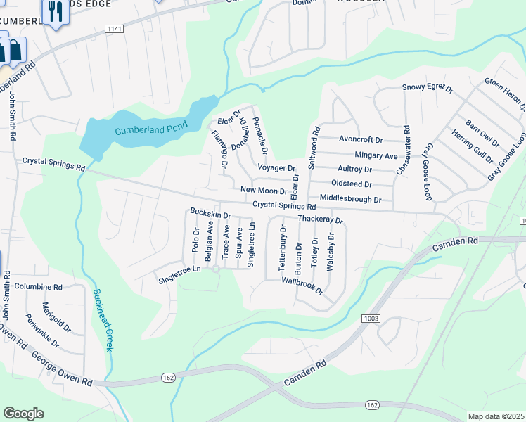 map of restaurants, bars, coffee shops, grocery stores, and more near 2900 Thymus Court in Fayetteville