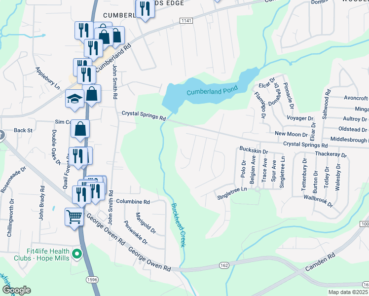 map of restaurants, bars, coffee shops, grocery stores, and more near 2116 Kendall Grove Court in Fayetteville