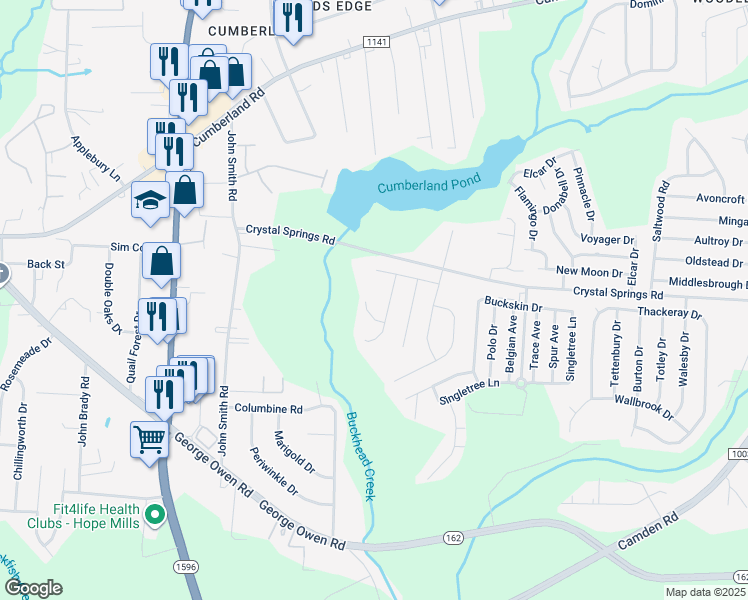 map of restaurants, bars, coffee shops, grocery stores, and more near 2116 Kendall Grove Court in Fayetteville