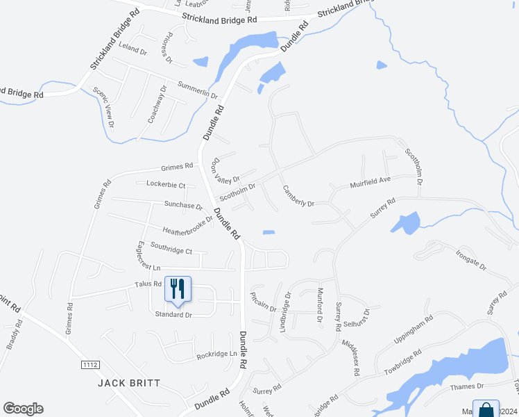 map of restaurants, bars, coffee shops, grocery stores, and more near 3406 Craiglaw Drive in Fayetteville