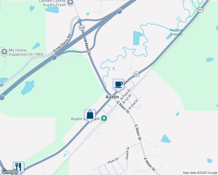 map of restaurants, bars, coffee shops, grocery stores, and more near in Austin