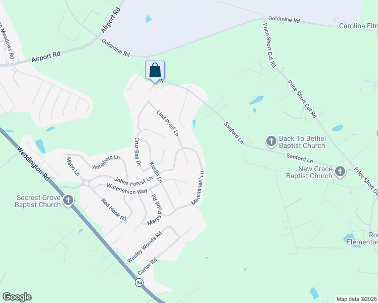 map of restaurants, bars, coffee shops, grocery stores, and more near 323 Lind Point Lane in Monroe