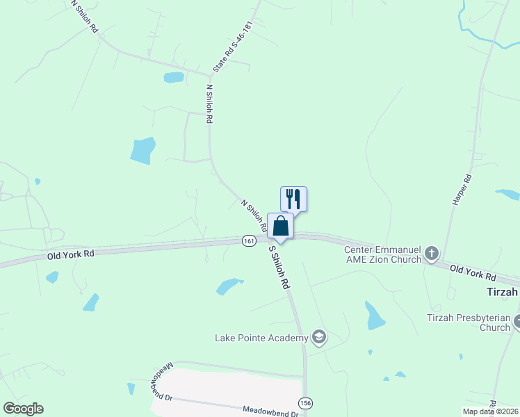 map of restaurants, bars, coffee shops, grocery stores, and more near 178 North Shiloh Road in York
