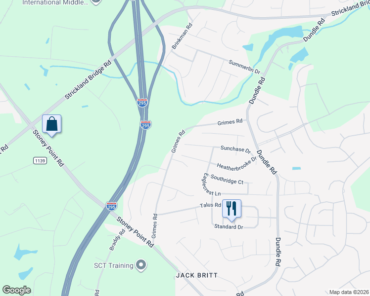 map of restaurants, bars, coffee shops, grocery stores, and more near 3828 Sunchase Drive in Fayetteville