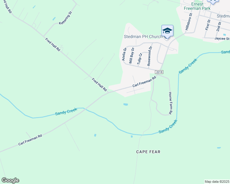 map of restaurants, bars, coffee shops, grocery stores, and more near 823 Carl Freeman Road in Stedman