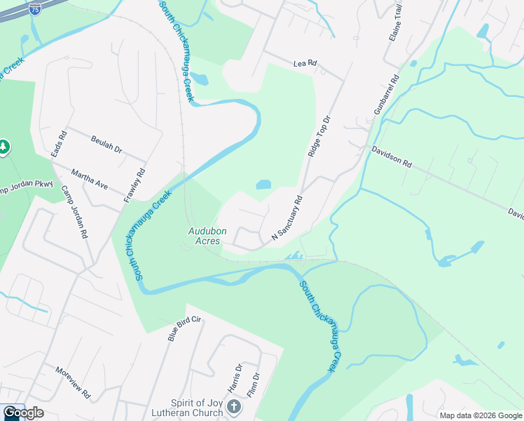 map of restaurants, bars, coffee shops, grocery stores, and more near 1007 Woodfinch Trail in Chattanooga