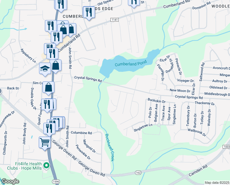 map of restaurants, bars, coffee shops, grocery stores, and more near 2049 Ivey Commons Road in Fayetteville