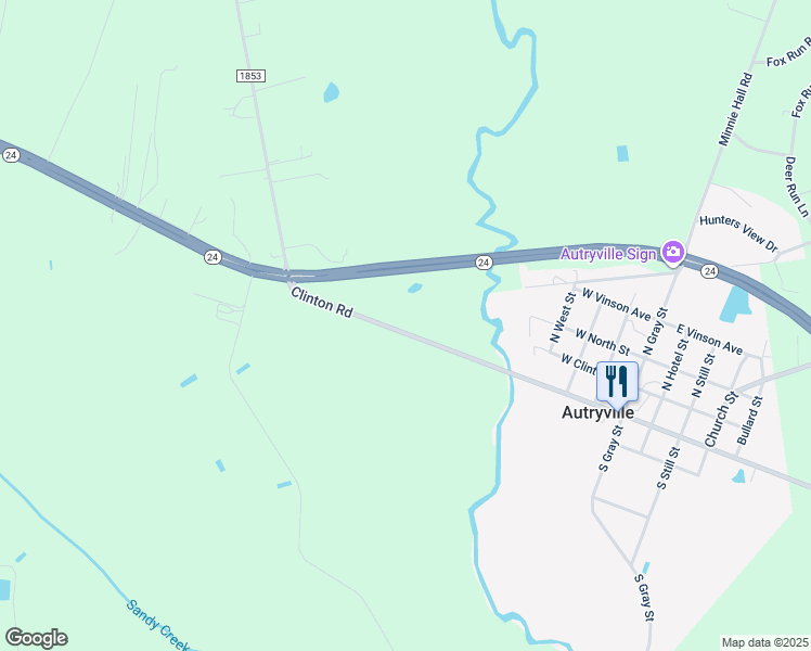 map of restaurants, bars, coffee shops, grocery stores, and more near 9145 Clinton Road in Autryville